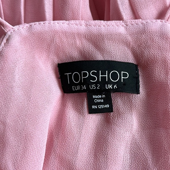 Topshop Pink Pleated Camisole Tank Top 2 - Picture 5 of 6